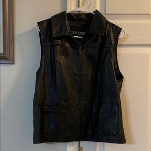 Leather Vest by Outerwear by Lisa
